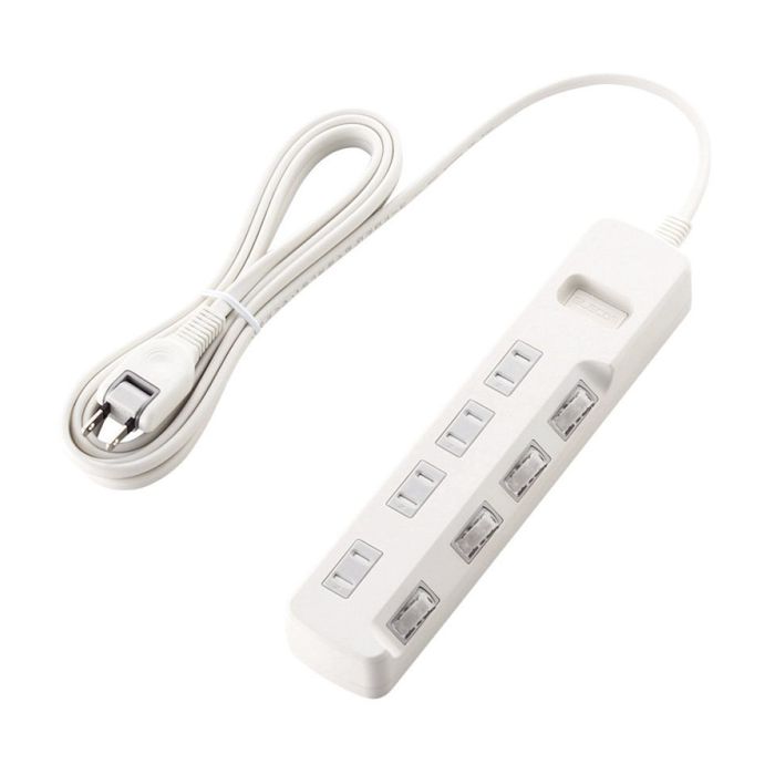 【代引不可】ほこり防止シャッター付 省エネタップ 2ピン式4個口タイプ 3m エレコム T-E6A-2430WH
