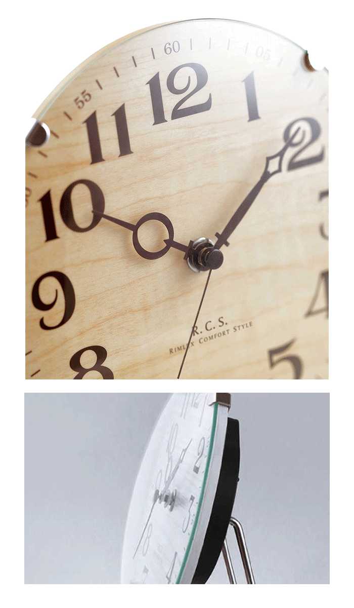 rimlex 時計 設置スペースに困らない置掛両用時計 連続秒針 球面ガラス 置掛両用 スタンド付き 掛け時計 置き時計 ノア精密 W-614 [2]