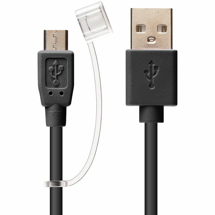急速充電対応 microUSBコネクタケーブル 2Aブラック PGA PG-MQC05BK