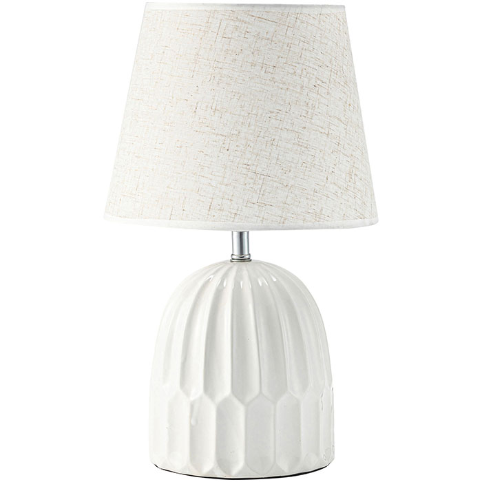 【北海道・沖縄・離島配送不可】【代引不可】テーブルライト 照明 陶器 アルミ 布 電球付 ホワイト 高さ42cm 家具 インテリア お洒落 デザイン 東谷 LHT-751