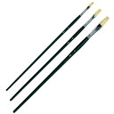 油筆 B フラット 3本組 豚毛 油絵 スケッチ デッサン 筆 セット 教材 画材 美術 授業 文具 アーテック 144031