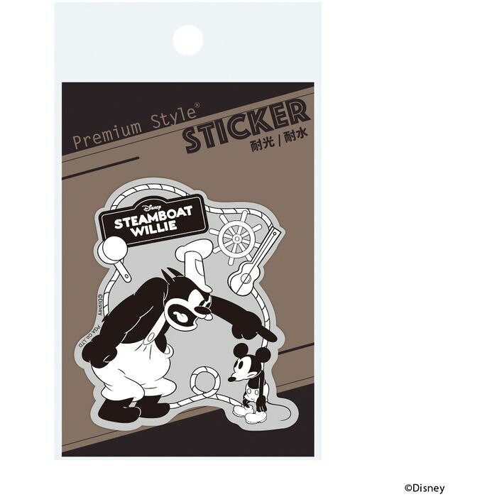ステッカー 蒸気船ウィリー スマホ クリアケース対応 PVC 耐光 耐水 Disney ディズニー スマホ iPhone Android アクセサリー PGA PG-DSTK01MKY