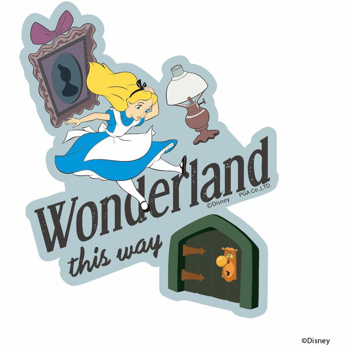 ステッカー アリス スマホ クリアケース対応 PVC 耐光 耐水 Disney ディズニー スマホ iPhone Android アクセサリー PGA PG-DSTK05ALC