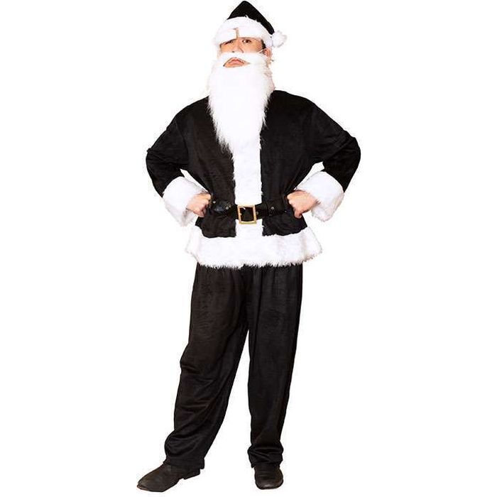 【即日出荷】XM GOGOサンタさん ブラック 帽子 眉毛 ヒゲ ジャケット パンツ ベルト 仮装 コスプレ 衣..