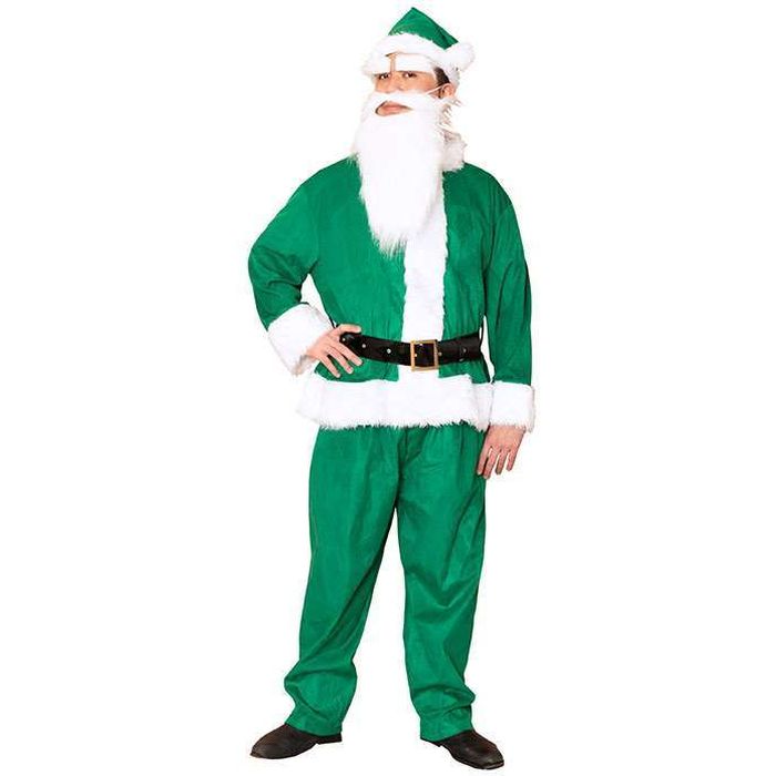 【即日出荷】XM GOGOサンタさん グリーン 帽子 眉毛 ヒゲ ジャケット パンツ ベルト 仮装 コスプレ 衣..