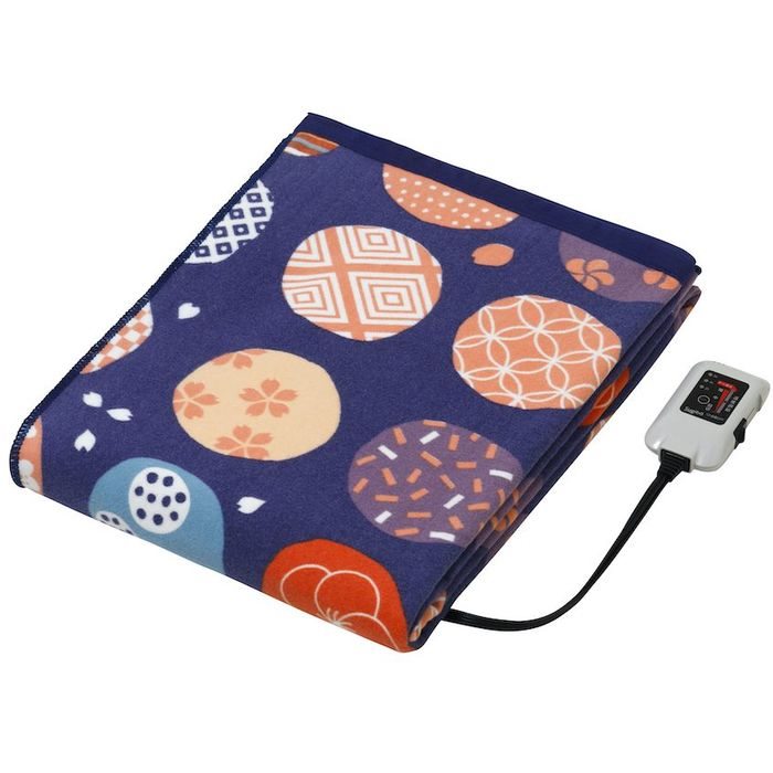 電気綿掛敷兼用毛布 ワイド 約190cm×140cm オリジナルデザインプリント 毛羽部分は天然コットン100% su..