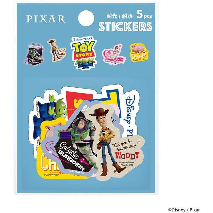 やるCANの【即日出荷】ステッカー トイ・ストーリー ピクサー 耐光 耐水 5枚入り シール PVC素材 PGA PG-DSTK26TOY｜アングル2