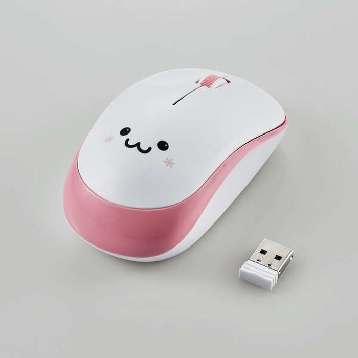 【代引不可】IRマウス ENELOシリーズ 無線 3ボタン 省電力 静音ボタン 抗菌 ピンクフェイス1 エレコム M-IR07DRSPF1-G