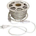 【沖縄・離島配送不可】両面発光 LEDロープライト 20m 電源付き 照明 防犯 屋外 DIY 富士倉 FRL-W20M-W