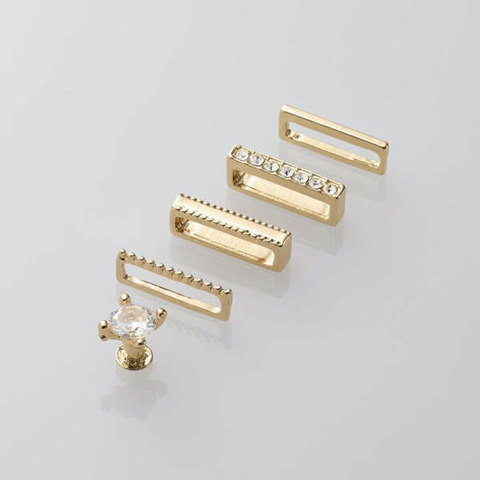 【代引不可】アップルウォッチ アクセサリー バンドチャーム リング×4 ピンズ×1 バンド スリム用 &me ストーン エレコム AW-RINGPINS01S