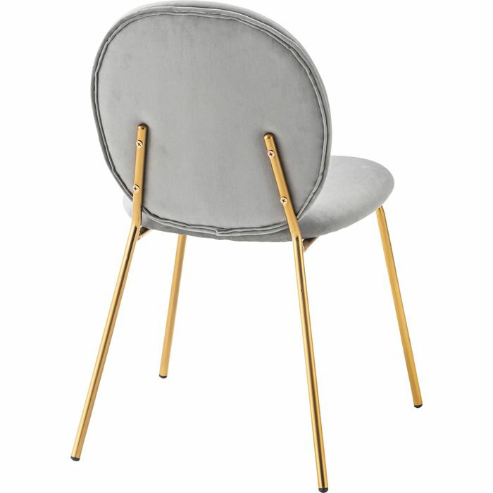 【北海道・沖縄・離島配送不可】【代引不可】チェア ダイニング 椅子 ベロア調生地 アンティークゴールド脚 グレー 家具 インテリア 東谷 MYS-202GY [2]