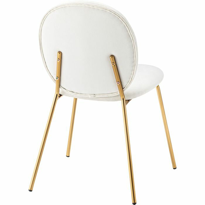 【北海道・沖縄・離島配送不可】【代引不可】チェア ダイニング 椅子 ベロア調生地 アンティークゴールド脚 アイボリー 家具 インテリア 東谷 MYS-202IV [2]