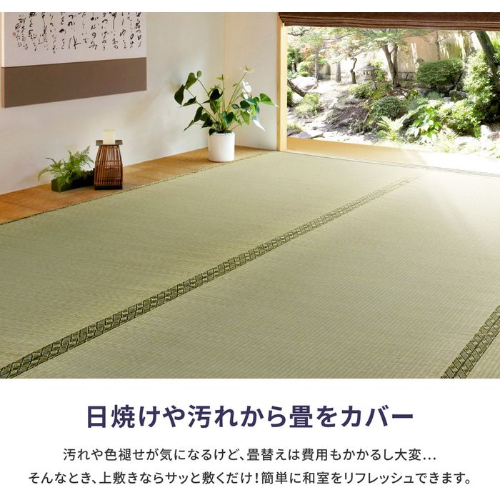 【北海道・沖縄・離島配送不可】【代引不可】い草カーペット 備前(びぜん) 61間6帖 撥水加工 ラグ マット 約277×370cm HAGIHARA 158009260