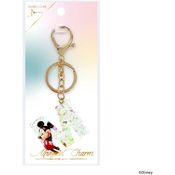 アルファベット チャーム Disney ディズニー キャラクター ミッキーマウス スマホ アクセサリー キーリング ストラップ PGA PG-DCM01MKY