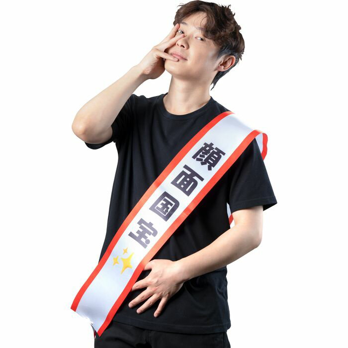 宴会タスキ 顔面国宝 パーティーグッズ 小道具 各種イベント クリアストーン 4560320909989