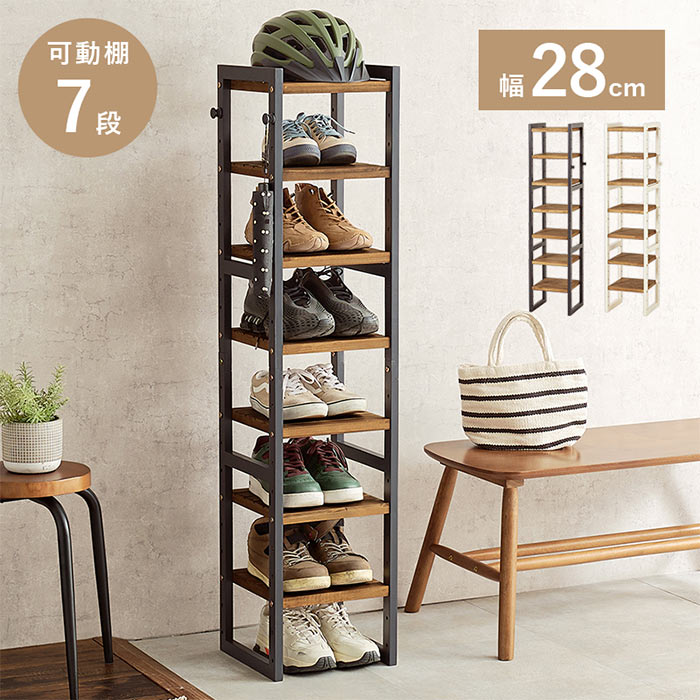 SEARCH WORD：萩原 HAGIHARA 家具 インテリア シューズラック 靴 棚 収納 整理 ディスプレイ 飾り棚 オープン 飾る 小物 置物 スペース商品概要：サンダルからブーツまで、靴の高さに合わせて棚の高さを組み換えできるシューズラック。靴が見やすく取り出しやすいオープンタイプ。【カラーバリエーション】ダークグレー（4934257320924/MSS-6810NDG）ホワイトウォッシュ（4934257320993/MSS-6810NIV）商品仕様：■メーカー：HAGIHARA■JANコード：4934257320924■商品名：シューズラック 靴 棚 オープンタイプ 7段 幅28cm 家具 インテリア■型番：MSS-6810■カラー：ダークグレー（4934257320924/MSS-6810NDG）ホワイトウォッシュ（4934257320993/MSS-6810NIV）■商品サイズ（外寸）：(約)幅28(フック含む30)×奥行28×高さ128cm■内寸及び補足説明：■組立式■フック2個付■可動棚:7枚(6cmピッチ)■成分材質：主材:天然木（パイン）■原産国：中国製■発送個口数：1■ご注意事項：※ 掲載写真は表記サイズと異なる場合がございます。※ 画面上のカラーはご使用ブラウザやモニターの設定により、実物とは若干異なる場合がございます。あらかじめご了承の上、ご注文をお願いいたします。※商品は玄関渡しになります。※コーディネイトで使用している商品は本体には含まれません。■ご注文前にご確認ください：こちらの商品は初期不良以外の交換、返品はご遠慮頂いております。また、北海道、沖縄県、離島への発送はお受けできません。ご注文前にご確認の上、予めご了承ください。※商品概要、仕様、サービス内容及び企業情報などは商品発表時点のものです。※最新の情報に関しましては、メーカーサイトをご覧ください。※発売前予約商品についてはメーカーの商品製造数により納期が遅れる場合やご注文キャンセルをお願いする場合がございます。