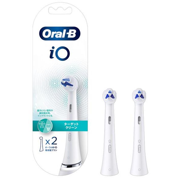 SEARCH WORD：BRAUN 電動歯ブラシ 日用品 電動 充電式 ブラウン エチケット デンタルケア 虫歯予防 歯垢除去 プレゼント ギフト 贈り物商品概要：歯間や届きにくい箇所に入り込む特別設定。高密度の毛先が歯垢を逃しません。歯科矯正時やインプラントにも。※iOシリーズ専用替えブラシiO本体が「ブラシ交換タイミング」をお知らせ。3か月が交換の目安です。（1日2回、各2分の場合）商品仕様：■メーカー：ブラウン■JANコード：4210201441519■商品名：BRAUN オーラルB iOターゲットクリーン替えブラシ■型番：IORBTG-2EL■対応機種：オーラルBiO専用■入り数：2本入り■ご注意：商品画像はイメージです。色の濃淡は現物と異なる場合がございます。商品の色、配色、デザイン、仕様などは予告なく変更となる場合がございます。ご了承下さい。※商品概要、仕様、サービス内容及び企業情報などは商品発表時点のものです。※最新の情報に関しましては、メーカーサイトをご覧ください。※発売前予約商品についてはメーカーの商品製造数により納期が遅れる場合やご注文キャンセルをお願いする場合がございます。