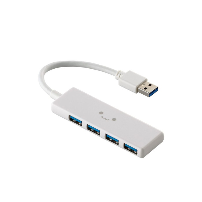 【代引不可】USBHUB USB5Gbps バスパワー 4ポート ホワイトフェイス エレコム U3H-H040WF