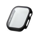 【代引不可】Apple Watch 46mm フルカバーケース プレミアムガラス ゴリラ 高透明 ブラック エレコム AW-24AFCGOBK