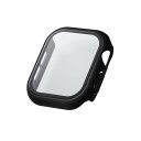 【代引不可】Apple Watch 42mm フルカバーケース プレミアムガラス 高透明 ブラック エレコム AW-24BFCGBK