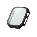 【代引不可】Apple Watch 42mm フルカバーケース プレミアムガラス ゴリラ 高透明 ブラック エレコム AW-24BFCGOBK(2)
