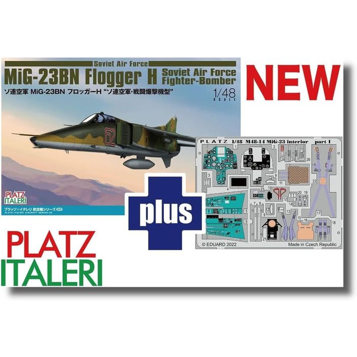 プラッツ/イタレリ 1/48 ソ連空軍 MiG-23BN フロッガーH ソ連空軍・戦闘爆撃機型 エッチングパーツ付属 プラッツ TPA-40