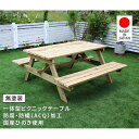 【北海道・沖縄・離島配送不可】【代引不可】日本製ひのきピクニックテーブル(防腐加工)無塗装 無塗装 住まいスタイル KSPM-149NTU