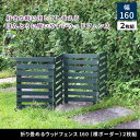 【北海道・沖縄・離島配送不可】【代引不可】折り畳めるウッドフェンス 160(横ボーダー) 2枚組 ホワイト 住まいスタイル WF-160YK-2P-WHT