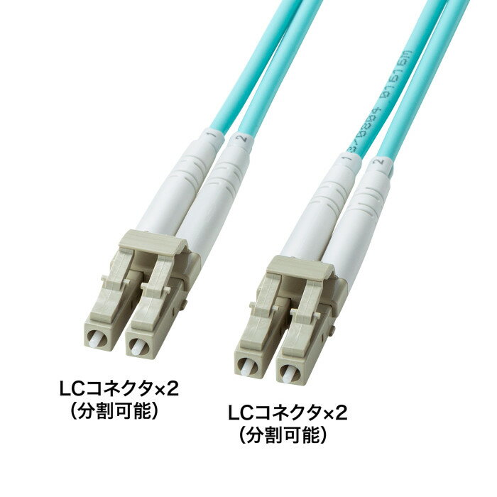 【代引不可】補強メガネ型光ファイバケーブル(マルチOM3、LC×2-LC×2、3m) サンワサプライ HKB-HOM3LCLC-03