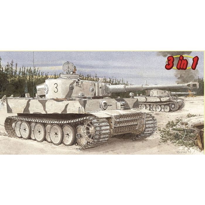 【沖縄・離島配送不可】1/35 WW.II ドイツ軍 ティーガーI極初期生産型 第502重戦車大隊 レニングラード 1942/43 3in1 マジックトラック/アルミ砲身/3Dプリントパーツ/金属パーツ付属 豪華仕様 プラッツ DR6600SP
