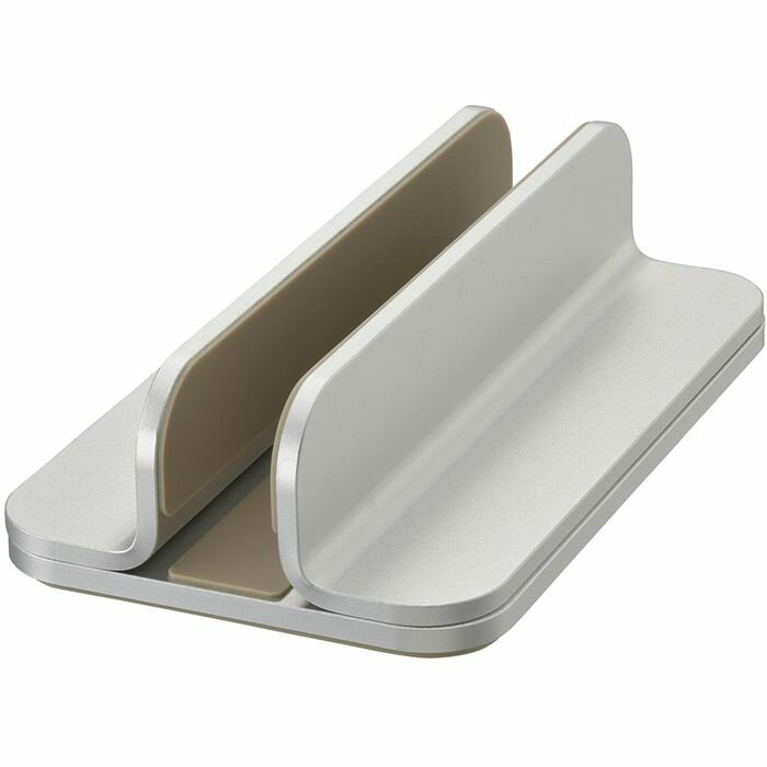 縦置きノートPCスタンド(幅調節10~45mm/質量384g/アルミ合金+シリコン) OHM OA-S04S-S