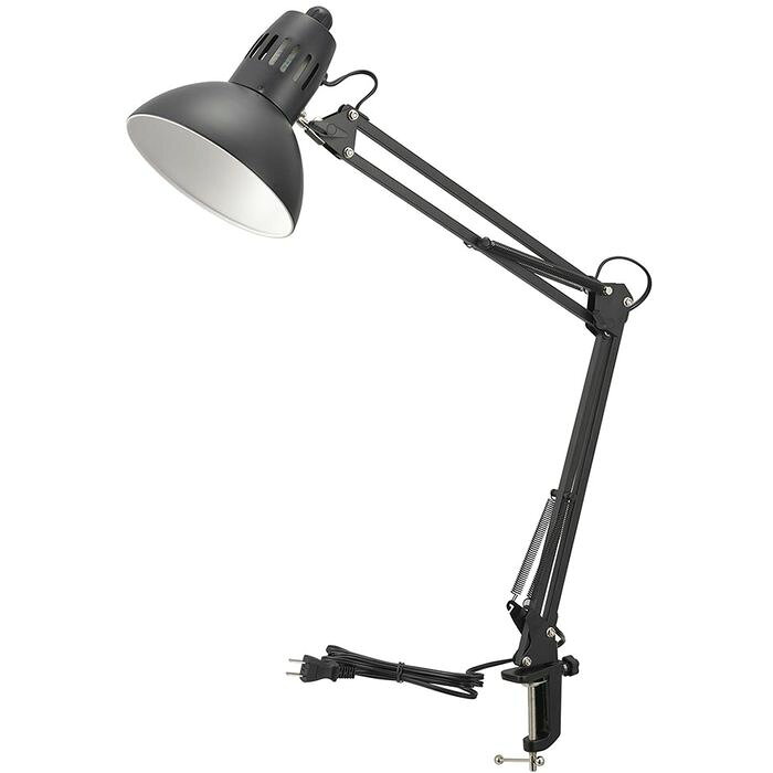 クランプ式アームライト(電球別売/E26/スイングアーム/60W/コード長1.8m/ブラック) OHM AS-N10AK-K