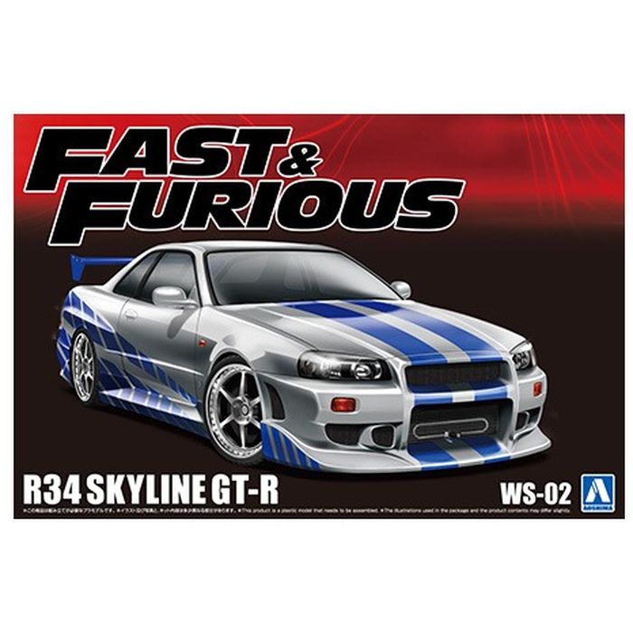 ムービーメカ WS-02 1/24 ワイルド・スピード R34 スカイライン GT-R アオシマ 4905083067956
