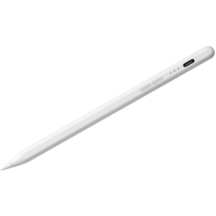 【代引不可】Apple iPad専用充電式極細タッチペン（ホワイト） サンワサプライ PDA-PEN60W