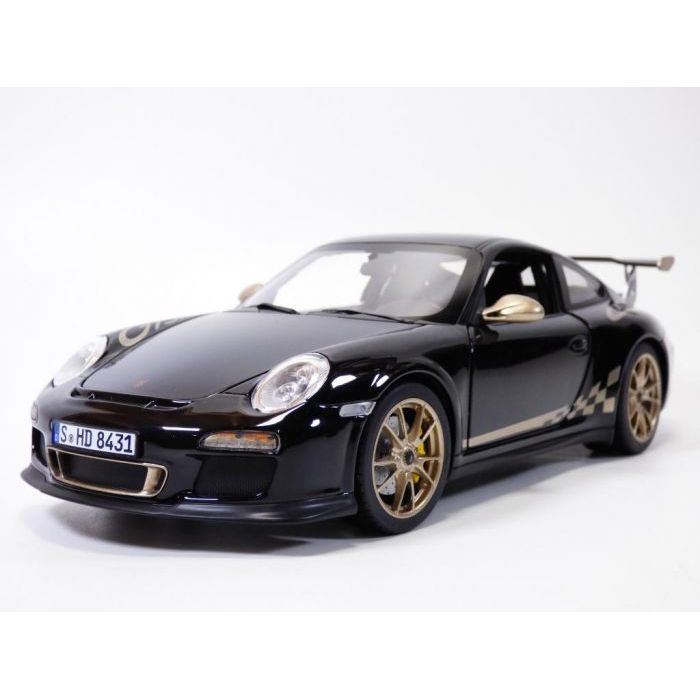 【沖縄・離島配送不可】NOREV 1/18 ポルシェ 911 GT3 RS 2009 ブラック/ホワイトゴールドメタリック 国際貿易 187563