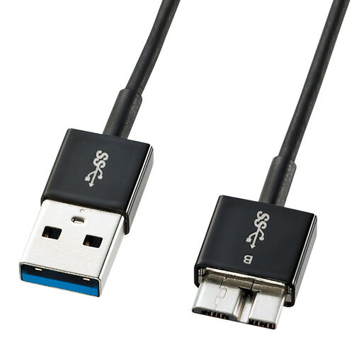 【サンワサプライ SANWA SUPPLY】 【USB3.0】対応マイクロケーブル（超極細タイプ・ブラック・0.5m） 製品型番：KU30-AMCSS05