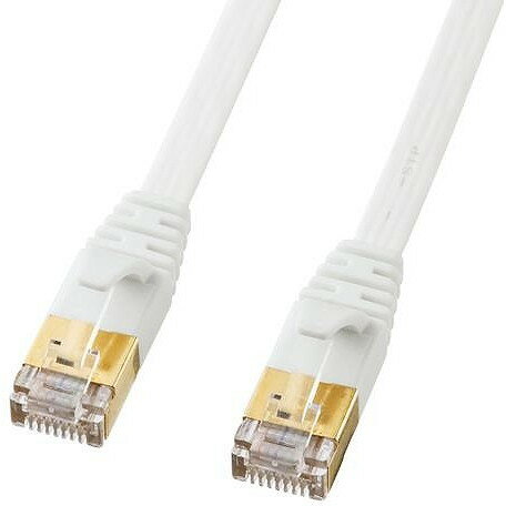 【サンワサプライ SANWA SUPPLY】CAT7ウルトラフラット【LANケーブル】(0.5m、ホワイト) 製品型番：KB-FLU7-005W