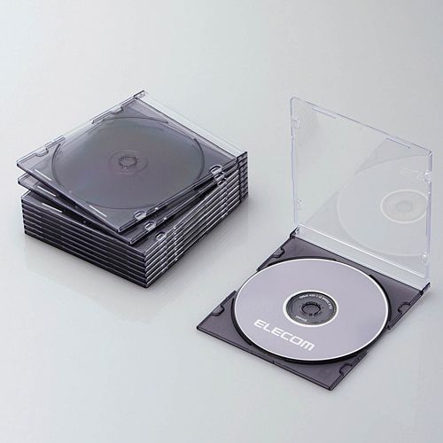 【あす楽】【代引不可】エレコム Blu-ray/DVD/CDケース（スリム/PS/1枚収納）/クリアブラック CCD-JSCS10CBK
