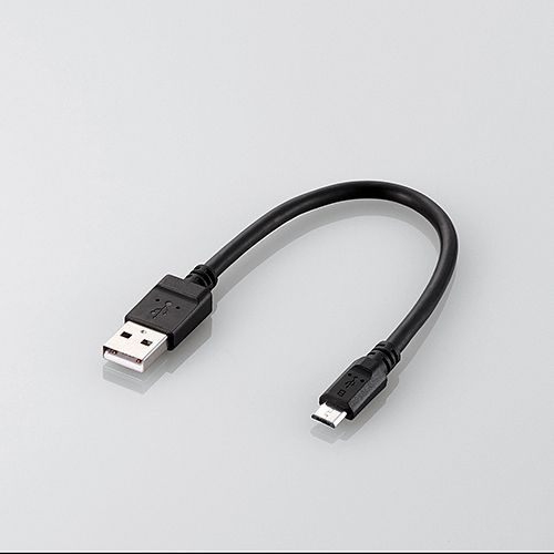 【代引不可】エレコム microUSBケーブル/2A出力/スタンダード/充電専用/0.2m/ブラック MPA-AMBC2U02BK