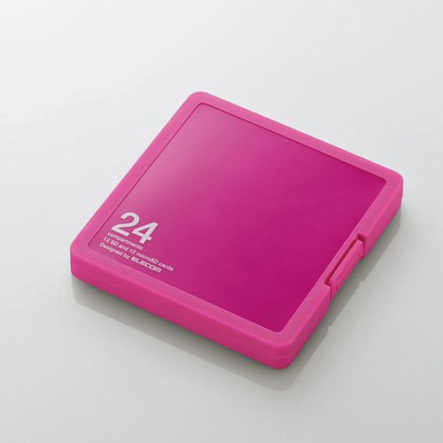 【代引不可】エレコム SD/microSDカードケース SD12枚+microSD12枚収納/ピンク CMC-SDCPP24PN