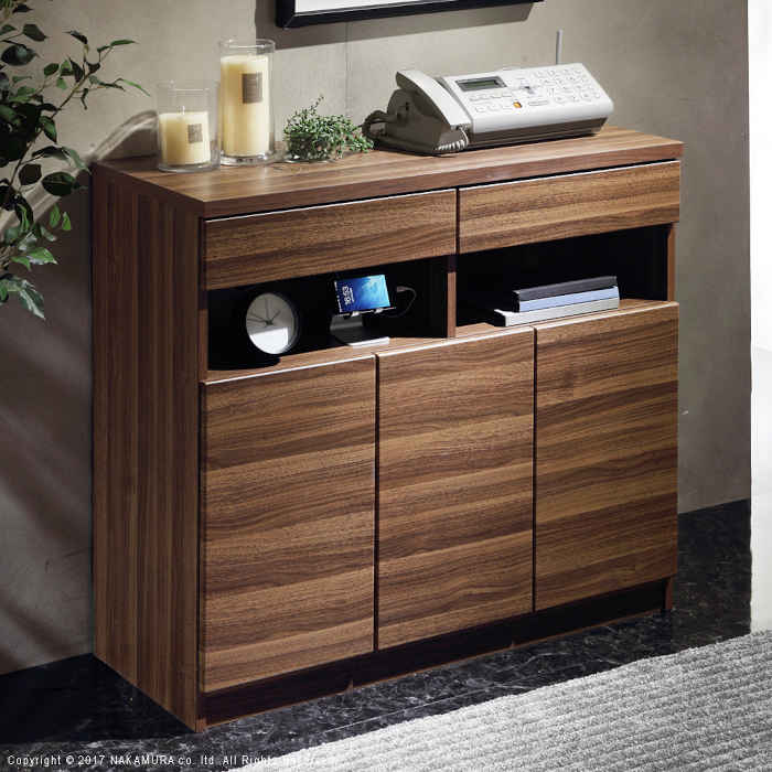 【北海道・沖縄・離島配送不可】【代引不可】リビングキャビネット 北欧 チェスト 配線収納付き 〔ステ..