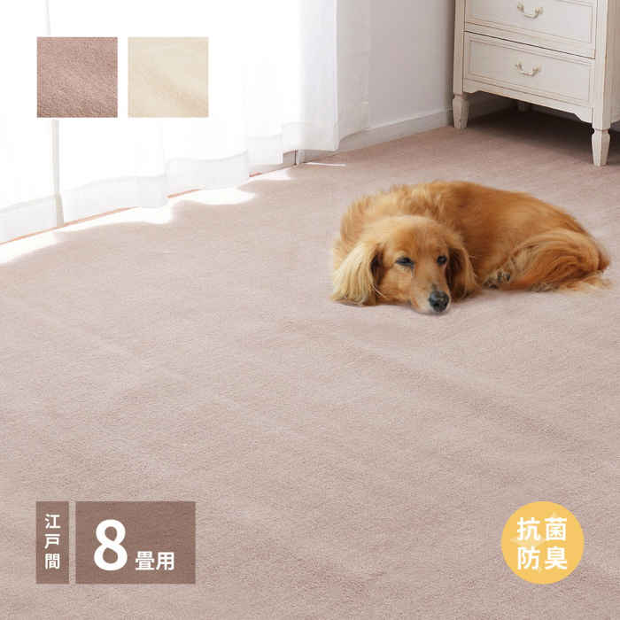 Rakuten - 【北海道・沖縄・離島配送不可】【代引不可】カーペット 江戸間8畳 352×352cm ポリプロピレン100% ふわふわ 柔らか カットパイル 裏面不織布 抗菌 防臭 ホットカーペット・床暖房対応 シエロ HAGIHARA 600094580x
