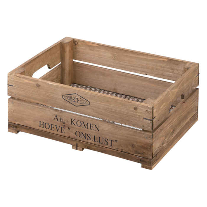 【北海道・沖縄・離島配送不可】【代引不可】ボックス 木箱 ハーフサイズ W50×D37×H20cm スタッキング 積み重ね 木製 天然木 杉 金網 ケース リビング キッチン 収納 整理 整頓 片付け 東谷 LFS-475