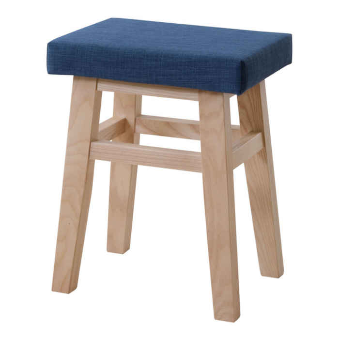 【北海道・沖縄・離島配送不可】【代引不可】スツール チェア 椅子 イス いす 腰掛け 背もたれなし ファブリック 布張り 木製脚 天然木 アッシュ インテリア 家具 ナチュラル リビング ダイニング 玄関 バンビスツール ネイビー 東谷 CL-785CNV