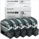 【キングジム】【テプラ】PROテープ 白ラベル 黒文字 エコパック(5個入り) 製品型番:SS9K-5P
