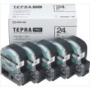 【キングジム】【テプラ】PROテープ 白ラベル 黒文字 エコパック(5個入り) 製品型番:SS24K-5P
