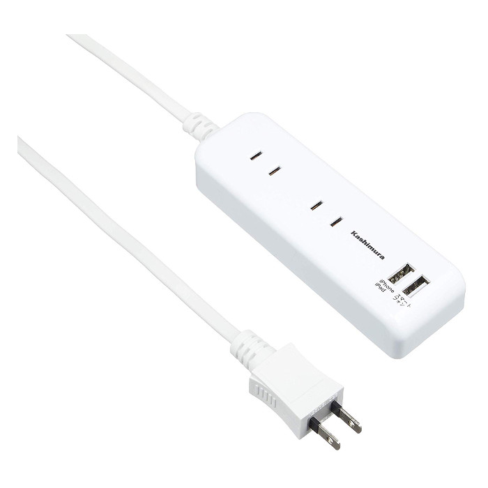 【即日出荷】国内・海外兼用 電源タップ Aタイプ 2.1A 1m 4口のACコンセントとUSB2ポートで最大6製品の使用が可能 旅行グッズ トラベルグッズ カシムラ NTI-175のサムネイル