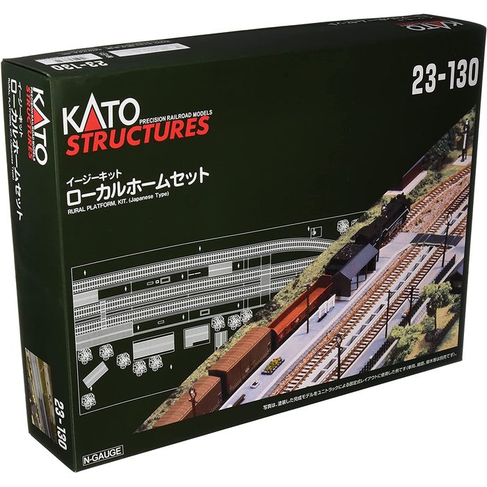 SEARCH WORD：鉄道模型 エヌゲージ 電車模型 列車模型 モデル セット キット ジオラマ リアル 車両 KATO カトー 加藤 カトウ商品概要：地方幹線などに見られるローカルタイプのホームを再現できるストラクチャー、ローカルホームを再生産いたします。 ●昭和30～40年代(1955～1974)のローカル線の再現をテーマに、簡単にリアルなレイアウトを作ることができるストラクチャーキットです。 ●蒸気機関車が牽引する貨物列車から特急形電車まで、様々な当時の国鉄形車両にマッチして、全国各地で見られた駅や機関区の鉄道シーンを再現可能です。 ●ユニトラック規格に準拠しており、ジオラマへの活用はもちろん、フロアレイアウトでもお楽しみいただけます。 ●好評発売中の23-220 ローカル駅舎セットを組み合わせて、中規模の駅の再現も可能です。 【製品特長】 ●昭和30～40年代のローカル線のホームを再現できるストラクチャーキット。 ●キットはイージーキット方式で、主要なストラクチャーは接着剤不要。ビス止めで完成します。 ●ローカルホームの規格はユニトラックの規格に合わせてあるので、レイアウトに簡単に組み込み可能。 ●建物の窓枠は印刷済、また部品ごとに色分けされたモールドで、塗装なしでもリアルなストラクチャーをお楽しみいただけます。 ●プラットホームは「客車用」といわれる背の低いタイプで、屋根付き/屋根なし、島式ホーム/対向式ホームをお好みで作り分けが可能。 ●ホーム1本あたりの長さは124mm。ローカルホームセットは8本分、ローカルホーム延長セットは4本分の部品がセットされています。 ●ローカルホームアクセサリーには腕木信号機やポイント標識、電柱などの線路脇のアクセサリーや駅名板、ベンチ、洗面台などのプラットホームに使用できるアクセサリーパーツをひとつにセット。お好みの駅の情景を再現可能。商品仕様：■メーカー：KATO■JANコード：4949727678344■商品名：Nゲージ ローカルホームセット 鉄道模型 オプション カトー■型番：23-130■ブランド：カトー■シリーズ：Nゲージ■注意：※掲載している写真は試作品（製品と仕様が一部異なる）の場合があります。※商品概要、仕様、サービス内容及び企業情報などは商品発表時点のものです。※最新の情報に関しましては、メーカーサイトをご覧ください。※発売前予約商品についてはメーカーの商品製造数により納期が遅れる場合やご注文キャンセルをお願いする場合がございます。