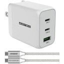 AC[d Power DeliveryΉ GaN 65W USB Type-A 1|[g Type-C 2|[g zCg & Type-C to CP[uZbg ADTEC APD-V065AC2-wC-WH