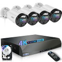 【800万画素・双方向通話・130°超広角】 poe 防犯カメラセットランキング 屋内 屋外防犯カメラセット防犯カメラ poe給電 監視カメラ・録画機セット (WEILAI-NPOE4003T)